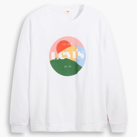 Levi's Y2K Sweatshirt Women's sweater White Cropped SF/CA Graphic size XXL - Picture 2 of 5